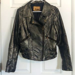 Gray/Black Guess Los Angeles 1981 Biker Jacket